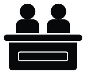 customer service desk icon. vector isolated on white background, simple and modern design.