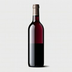 red wine bottle no label isolated over white background