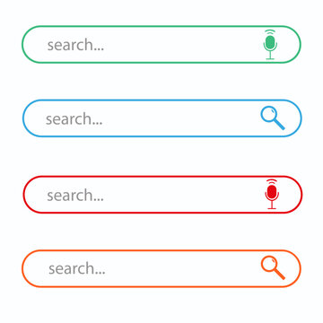 Search bar for user interface, design and website. Search address and navigation bar icon. Collection of search form templates for websites