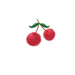 cherry on white background