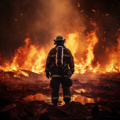 Naklejka premium Firefighter