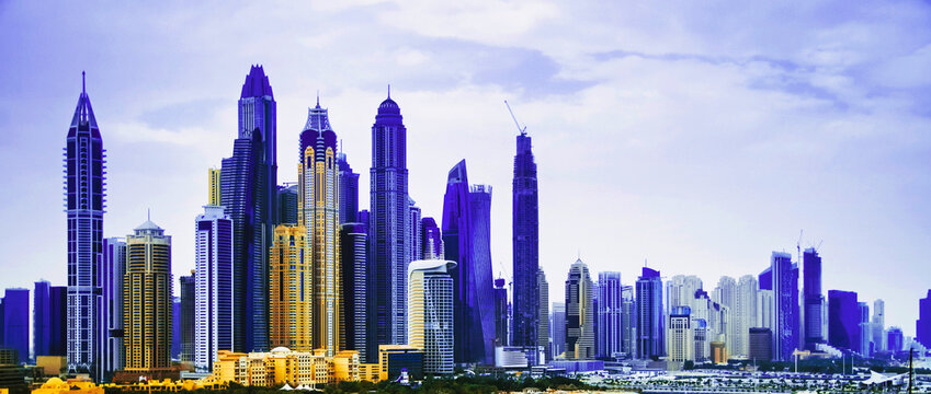 Dubai panoramic view, city skyline