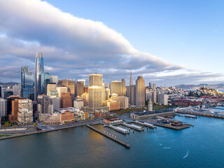 Aerial Panoramic Cityscape View of San Francisco Skyline