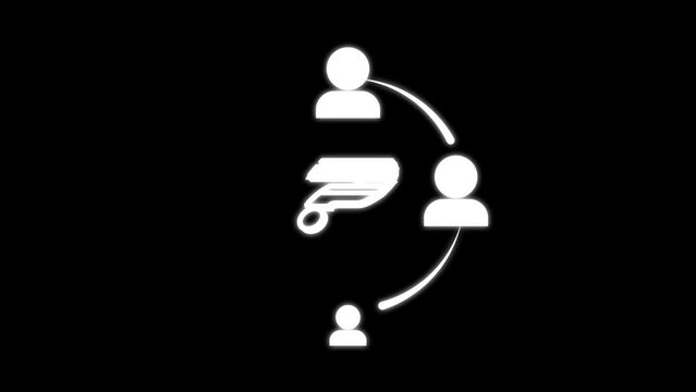 People asking questions symbol, teamwork problem solving Icon animation.