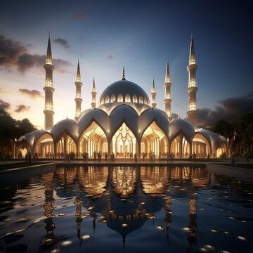 A beautiful mosque in the future beautiful image Ai generated art