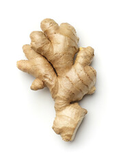 Ripe ginger on white