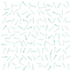 かわいい文房具。筆、ペン、鉛筆、ハサミの模様