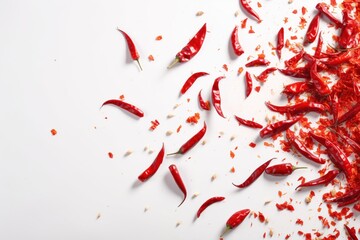 Red chili on white background