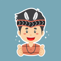 Happy West Kalimantan Character Sticker