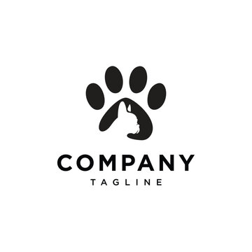 Franchie dog paw logo icon vector template.eps