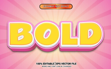 Yellow bold pink soft 3d vector text effect design