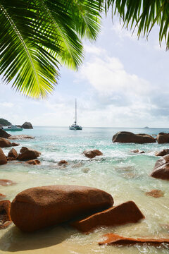 Anse Lazio beach in the island Praslin, Seychelles, Indian Ocean, Africa.	