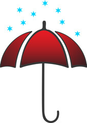 red umbrella with drops