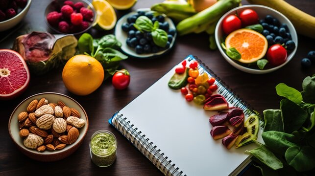 Diet Planning Guide with Varied Healthy Food Items