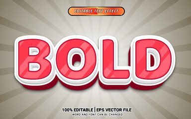 Red bold cartoon 3d text effect vector template design