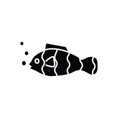 Fish icon silhouette design template isolated