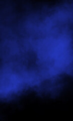 Blue color powder explosion isolated on black background. Royalty high-quality free stock photo...