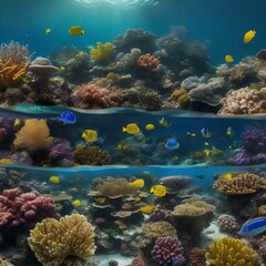 Fototapeta na wymiar A panoramic view of a diverse and thriving underwater coral reef ecosystem3
