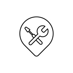 Location wrench and screwdriver icon
