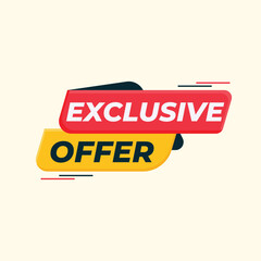 speed style Exclusive offer label badge vector