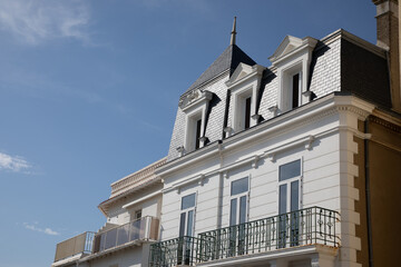 Street french facade old buildings in the tourist town of Pau in Pyrenees France