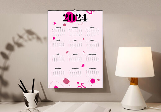 Abstract Style Wall Calendar 2024 Design