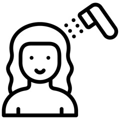 hair washing icon illustration design with outline