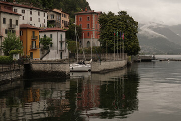 The small village of Musso shines in the rain
