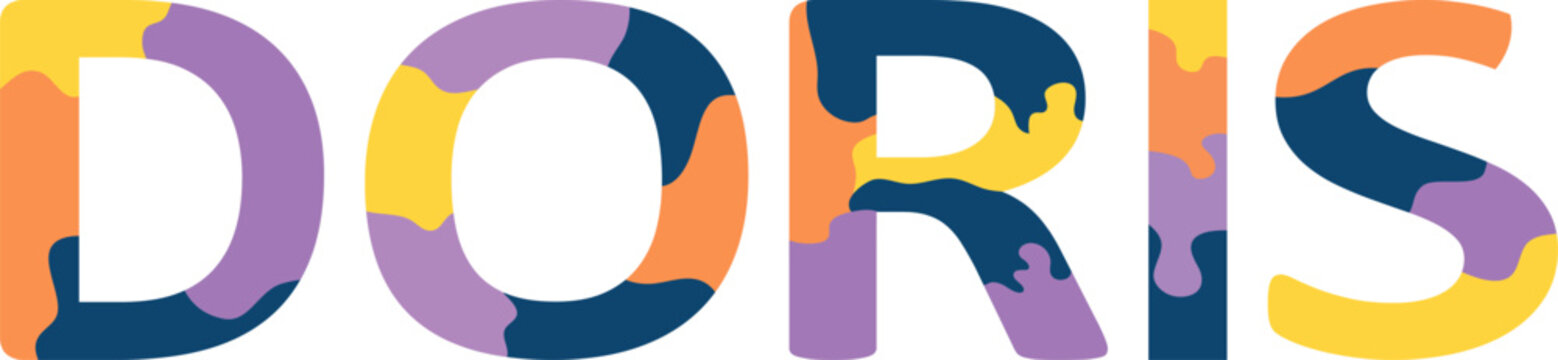 Doris Colorful 3d Abstract Text name
