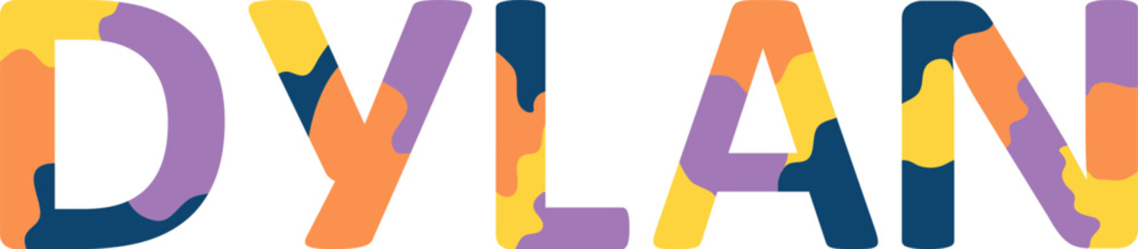 Dylan Colorful 3d Abstract Text name