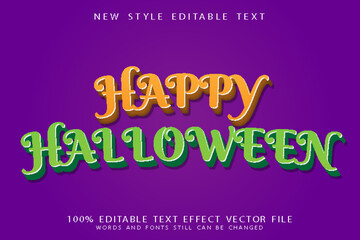 happy halloween editable text effect emboss modern style