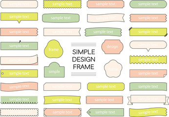 シンプルなフレームセット　見出し　テキストフレーム　あしらい　飾り罫　飾り　ふきだし　線画
