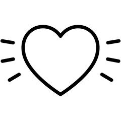 Minimal Heart Element Line Art