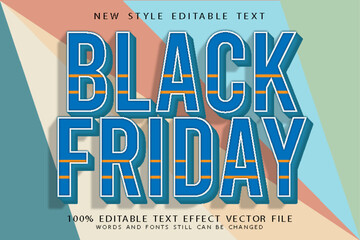 Obraz premium black friday editable text effect emboss vintage style