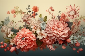 Exquisite digitally-rendered floral banner. Generative AI