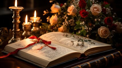 Christmas carol book, its pages revealing musical score