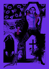 ハロウィン向けの吸血鬼のイラスト