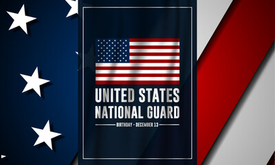United States National Guard Birthday December 13 Background Vector Illustration