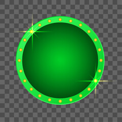 Vector retro light banner on tranparent background