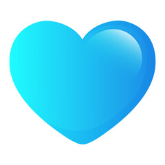 Vector gradient blue heart on white background