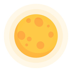 Vector full moon in cartoon style icon astronomy earth satellite vector illustration