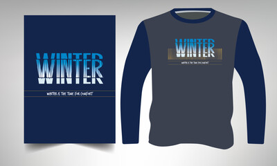 Fototapeta premium Winter Full Sleeve T shirt Design