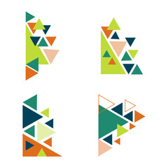 Triangle Corner Geometric Shape. Flat Concept. Vector Illustration Set. 