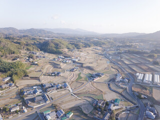 日本の田園風景ドローン撮影・淡路島