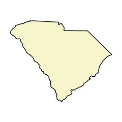 South carolina map shape, united states of america. Flat concept icon symbol vector illustration