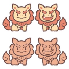 色違いシーサーのセット