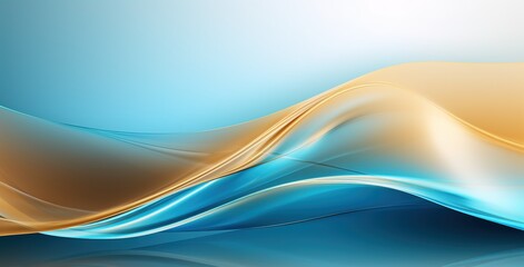 Elegant waves flowing seamlessly with shades of blue and golden highlights