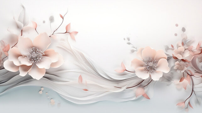 Elegant and minimalist wallpaper with soft pastel gradients and delicate floral accents.