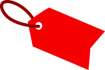 Red price tag label sale blank isolated