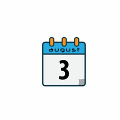 August date icon vector logo design template